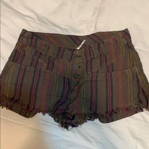 Pinstriped High-Waisted Free People Shorts